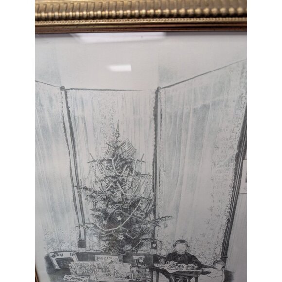 Jane McClure Jane's Prints Young Girl Christmas Morning Gifts Wood Framed Print - Picture 3 of 4